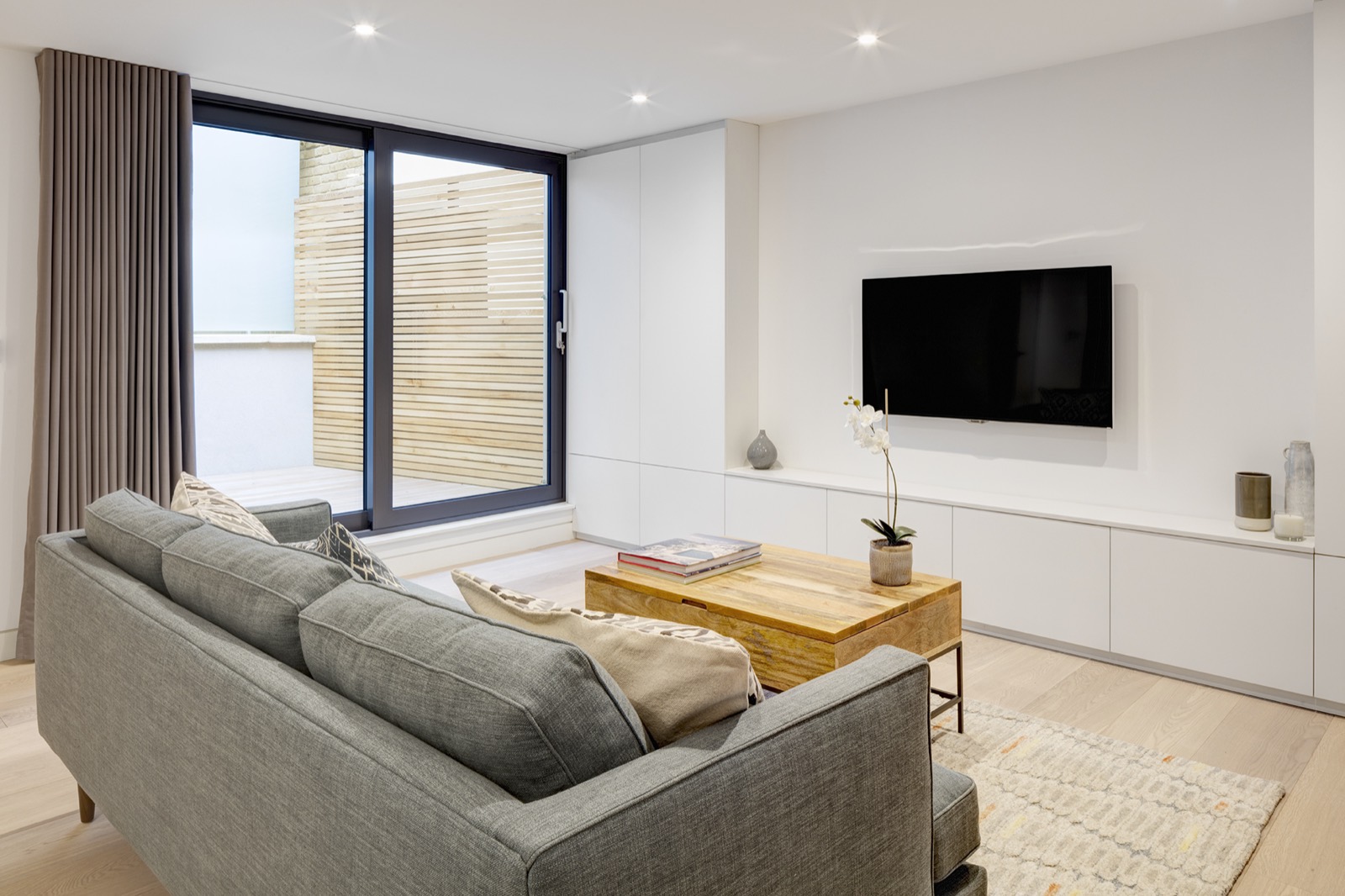 Living room with sliding doors to a terrace