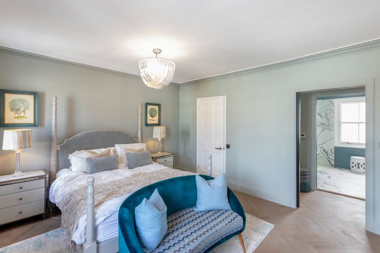 Principal bedroom with en suite bathroom, house renovation in Emerson Park
