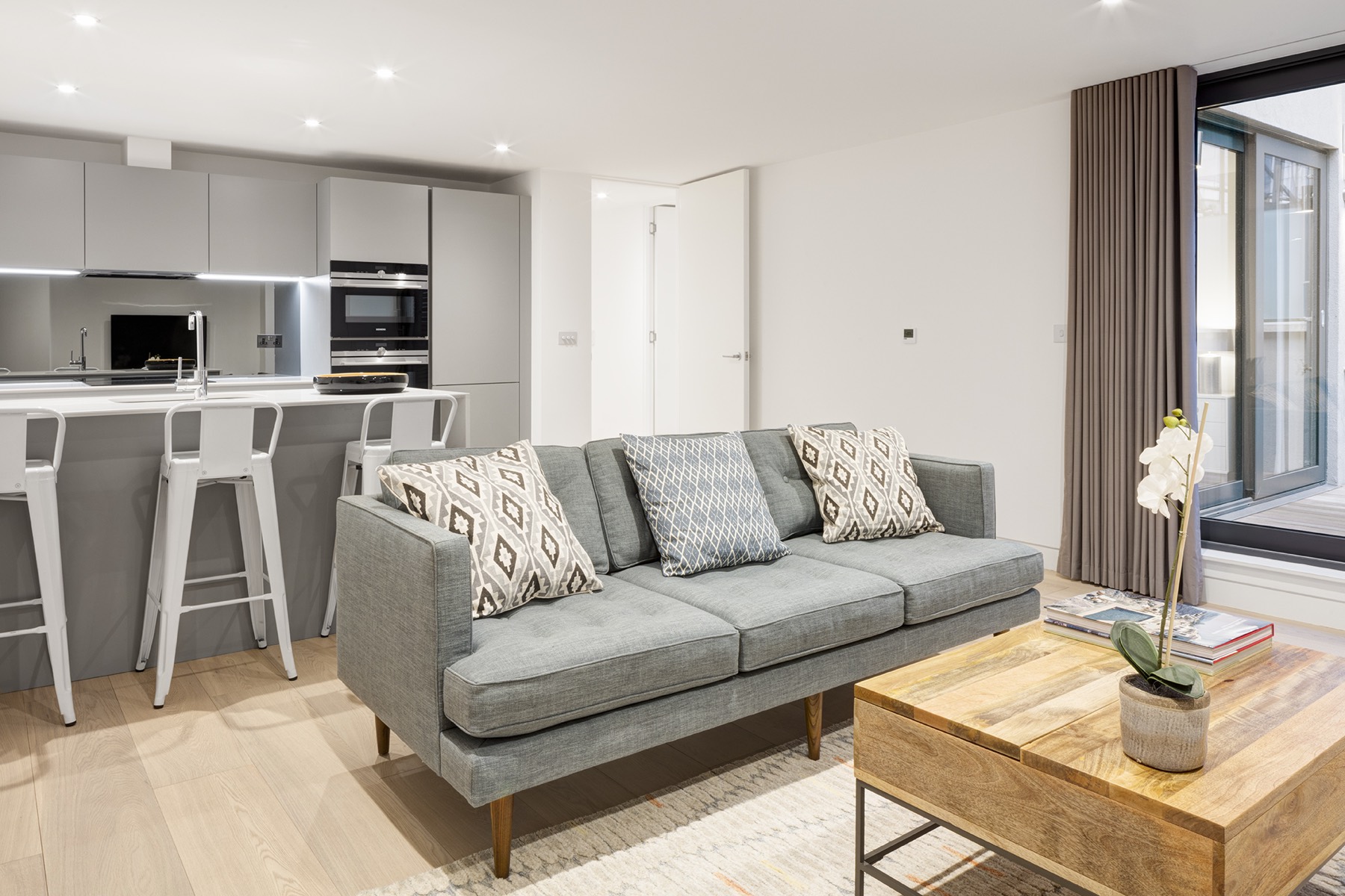 Open-plan kitchen and living room, kitchen extension in Loughton